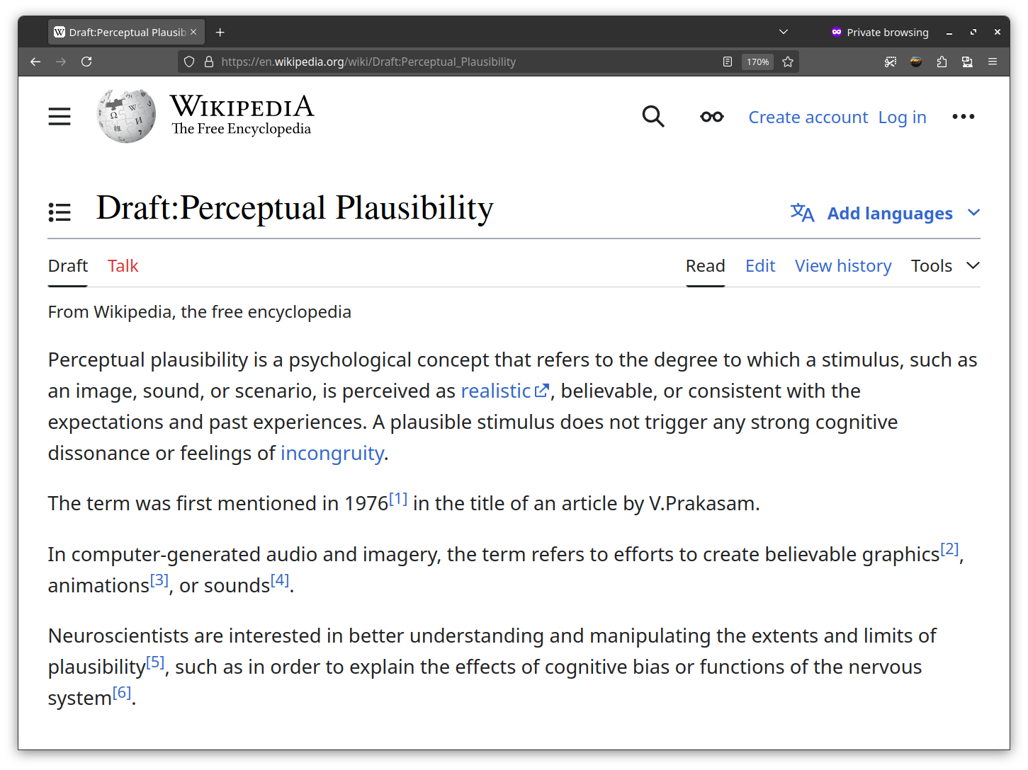 Wikipedia draft